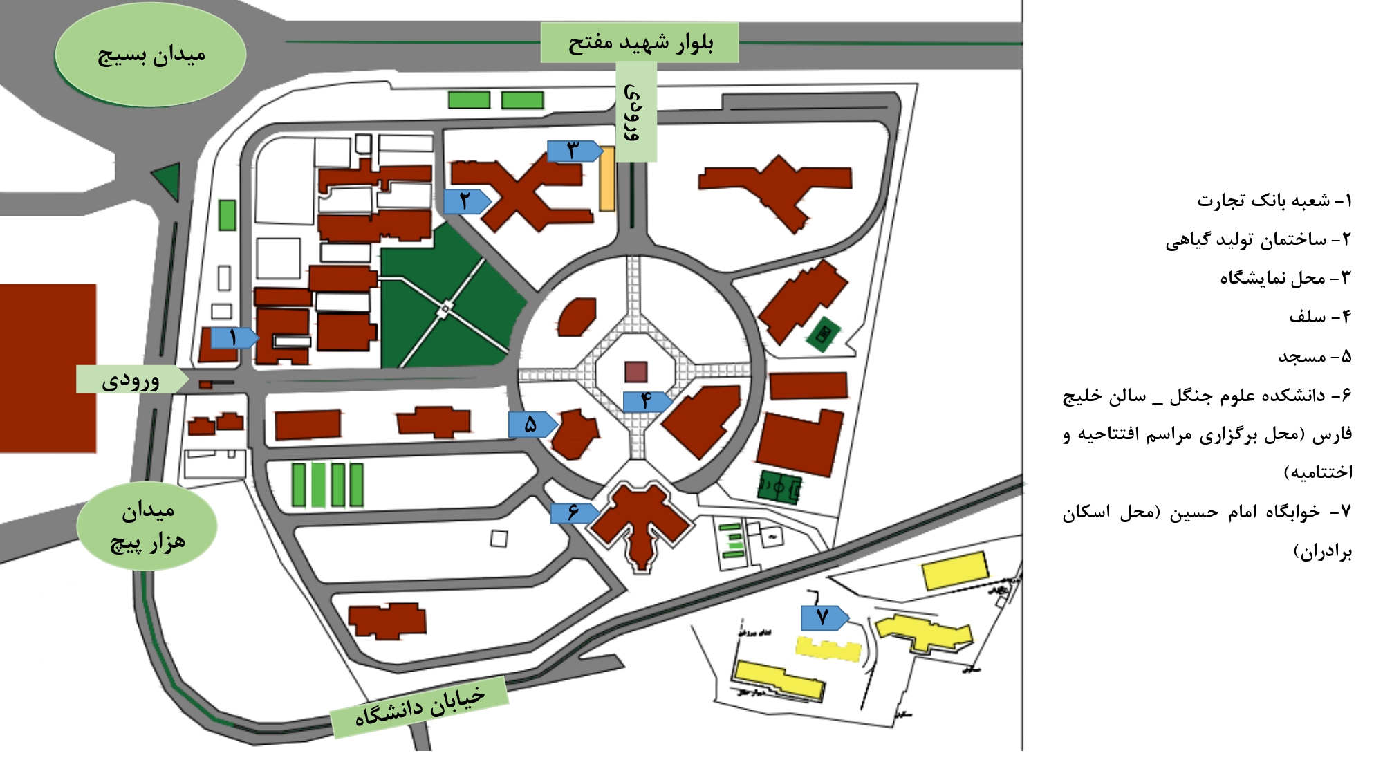 نقشه محل برگزاری سیزدهمین کنگره علوم باغبانی ایران (پردیس دانشگاه علوم کشاورزی و منابع طبیعی گرگان)